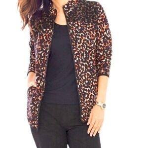 Zenergy by Chicos size 3 XL Leopard pattern Print lightweight Jacket Womens